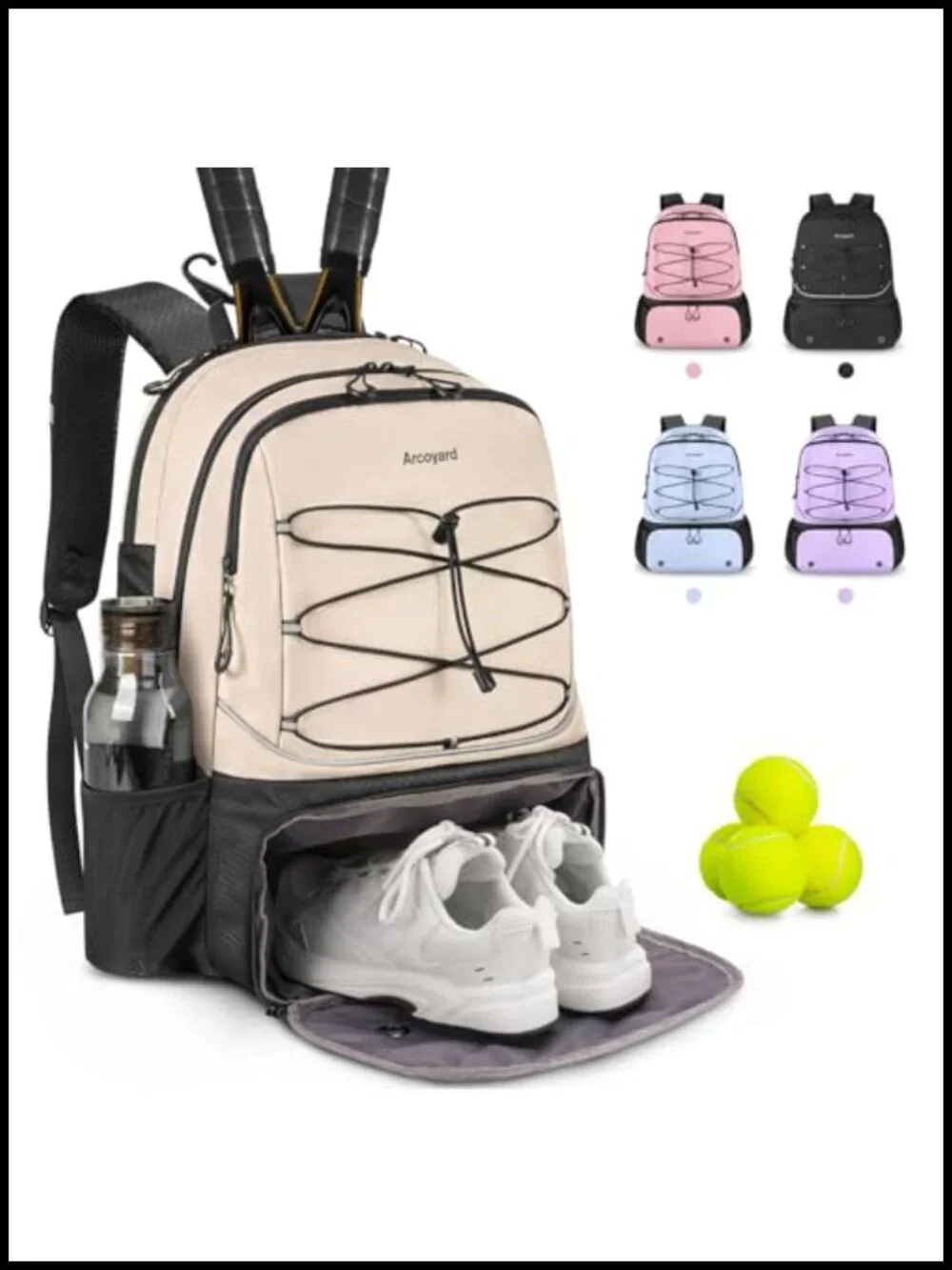 2-Racket Tennis Backpack with Ventilated Shoe Compartment